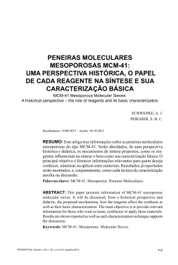 PENEIRAS MOLECULARES MESOPOROSAS MCM-41: UMA