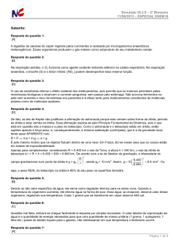 Simulado 30.2.9 &ndash; 2&ordm; Bimestre 11/06/2013 &ndash; ESPECIAL ENEM III