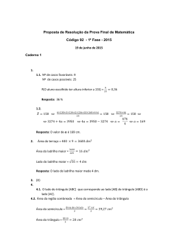 Proposta de resolução da prova final de Matemática do 3º Ciclo do