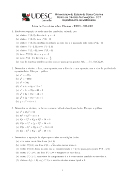 Lista de Exercıcios sobre C&ocirc;nicas - TADS - 2014/02 1