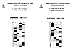 GABARITO AVALIAÇÃO AREA MATEMATICA segunda série