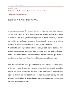 Publica&ccedil;&atilde;o: 09 de Mar&ccedil;o de 2010 &agrave;s 00:00 A an&aacute;lise das amostras