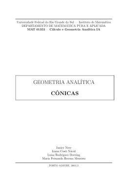 GEOMETRIA ANAL&acute;ITICA C&circ;ONICAS