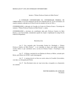 1994 - Resolução nº 14 - Universidade Federal de Uberlândia