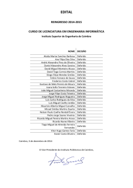EDITAL - Instituto Superior de Engenharia de Coimbra