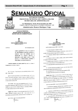 Seman&aacute;rio Oficial N&ordm;2.390 - Prefeitura Municipal de Campina Grande