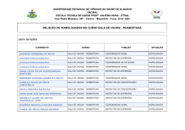 inscri&ccedil;&otilde;es homologadas - Escola T&eacute;cnica de Sa&uacute;de Prof&ordf; Val&eacute;ria Hora