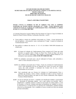 Edital de Convoca&ccedil;&atilde;o para 2&ordf; Etapa da lista de