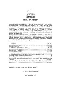 EDITAL Nº. 273/2007 - Câmara Municipal de Matosinhos