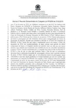 Reunião Extraordinária nº. 04-2015 do Colegiado do PPGEM
