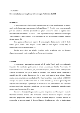 Toxocarose: Recomendações - Sociedade Portuguesa de Pediatria