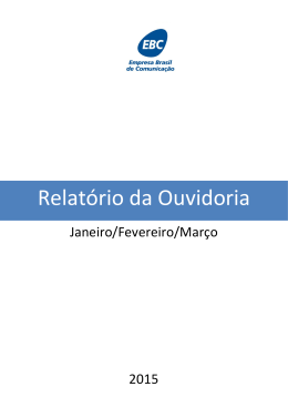 Relatório da Ouvidoria - JAN-FEV-MAR 2015 - NET