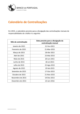 Calendário de Centralizações 2015