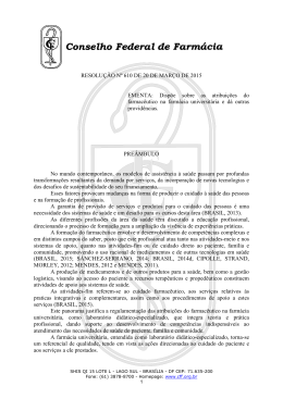 resolu&ccedil;&atilde;o n&ordm; 610 - Conselho Federal de Farm&aacute;cia
