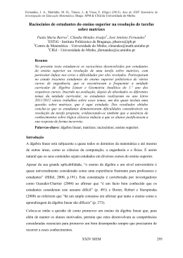 Racioc&iacute;nios de estudantes do ensino superior na resolu&ccedil;&atilde;o de