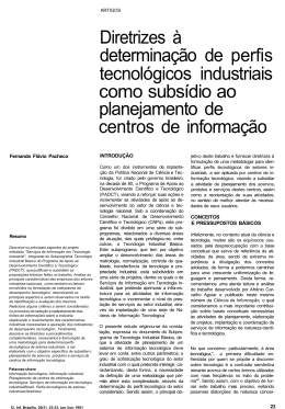 Diretrizes à determinação de perfis tecnológicos industriais como