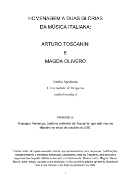 homenagem a duas glórias da música italiana: arturo toscanini e