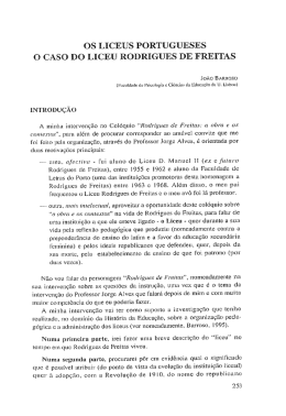 Os liceus portugueses : o caso do Liceu Rodrigues de Freitas / João