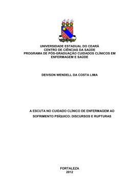 A Escuta no cuidado cl&iacute;nico de Enfermagem ao sofrimento