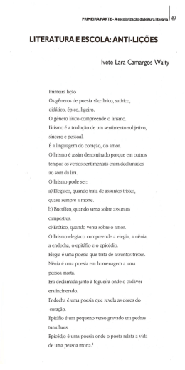 LITERATURA E ESCOLA! ANTI-LI&Ccedil;&Otilde;ES Ivete Lara Camargos Walty