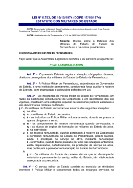 LEI N&ordm; 6.783, DE 16/10/1974 (DOPE 17/10/1974