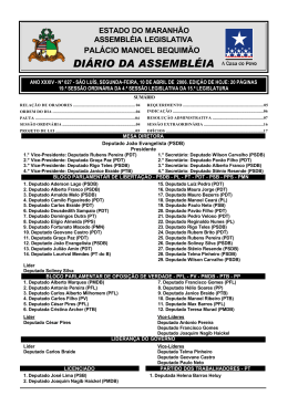 Di&aacute;rio n&ordm; 027 10/04/2006 - Assembleia Legislativa do Estado do