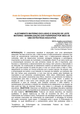 ALEITAMENTO MATERNO EXCLUSIVO E DOA&Ccedil;&Atilde;O - Abenfo-CE