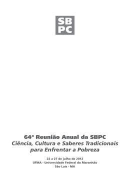 Programa&ccedil;&atilde;o da SBPC Jovem - SBPC &ndash; Sociedade Brasileira para