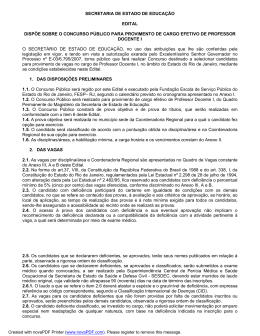 secretaria de estado de educa&ccedil;&atilde;o edital disp&otilde;e sobre o