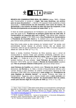 Revista do Conservat&oacute;rio Real de Lisboa (1842