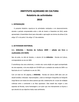 2010 - Instituto A&ccedil;oriano de Cultura