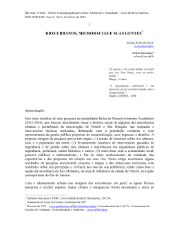 rios urbanos, microbacias e suas gentes