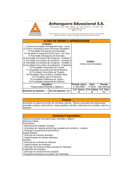 Programação Orientada a Objetos