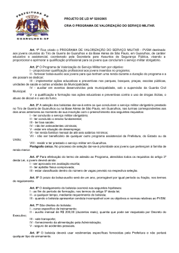 MINUTA DE PROJETO DE LEI - Prefeitura de Guarulhos