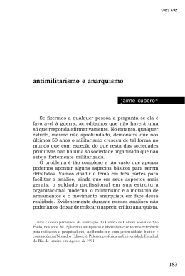 verve antimilitarismo e anarquismo - Revistas Eletr&ocirc;nicas da PUC-SP