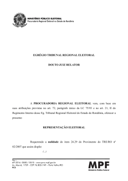 EGR&Eacute;GIO TRIBUNAL REGIONAL ELEITORAL DOUTO JUIZ
