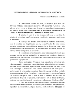 voto facultativo - essencial instrumento da
