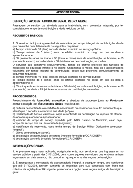 APOSENTADORIA DEFINI&Ccedil;&Atilde;O: APOSENTADORIA