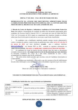 edital n&ordm; 033 /2014 - Universidade Federal do Par&aacute;