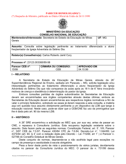 Parecer CNE/CEB nº 15/1999, aprovado em 4 de outubro de 1999