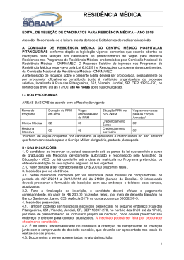 RESID&Ecirc;NCIA M&Eacute;DICA