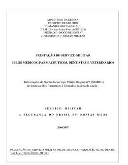 PRESTA&Ccedil;&Atilde;O DO SERVI&Ccedil;O MILITAR PELOS M&Eacute;DICOS