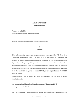 Ac&oacute;rd&atilde;o n.&ordm; 6/CC/2015 de 9 de Setembro Processo n.&ordm; 5/CC/2013