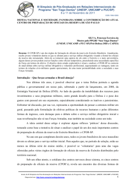 defesa nacional e sociedade: panorama sobre a