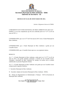 Fundo Municipal do Meio Ambiente - Prefeitura de Aracaju