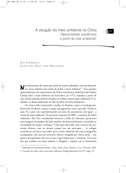7- A situa&ccedil;&atilde;o do meio ambiente na China