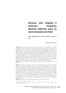 &Eacute;TICA E MEIO AMBIENTE EM KANT: UMA
