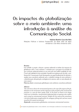 Os impactos da globalização sobre o meio ambiente: uma