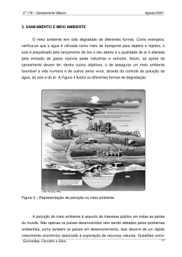 3. SANEAMENTO E MEIO AMBIENTE O meio ambiente tem sido