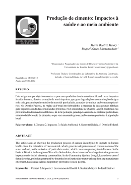 Produ&ccedil;&atilde;o de cimento: Impactos &agrave; sa&uacute;de e ao meio ambiente